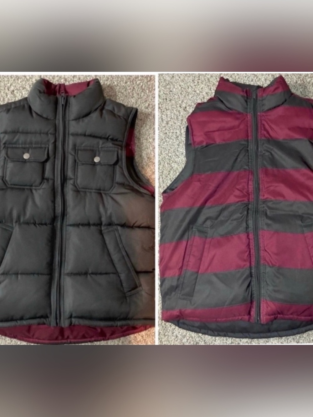 GAP Kids Reversible Puffer Vest Large Air Force Grey